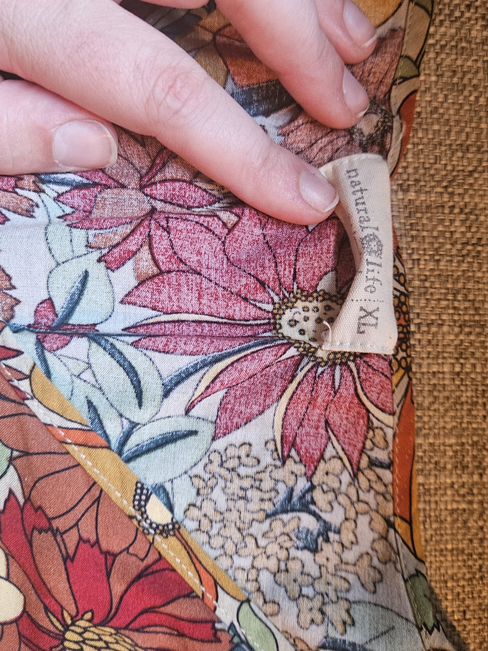NATURAL LIFE Retro Floral Blouse in Yellow, Orange, Red - Picture 2 of 3
